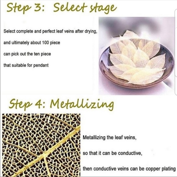 Rose Gold Natural Real Leaf with Chain - Picture 4 of 4